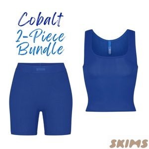 SKIMS Cobalt Soft Lounge XL Ribbed Tank and L Boxer